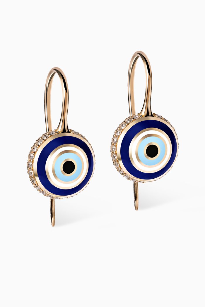 

The Bubble Eye Diamond Drop Earrings in 18kt Gold