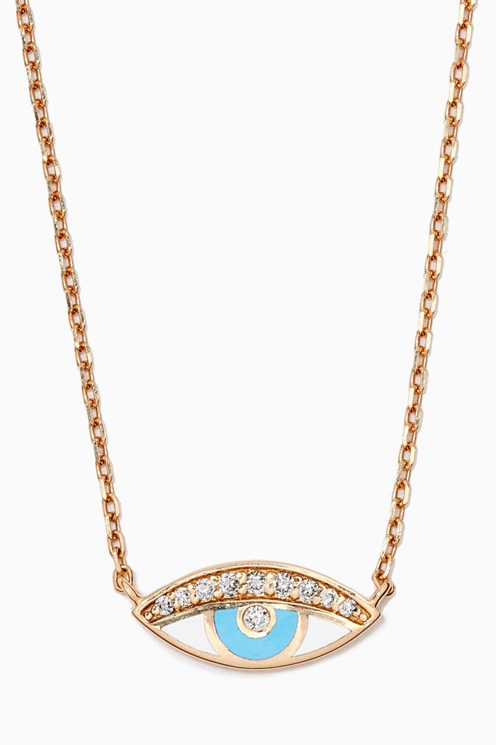 The Mini Eye Diamond Necklace in 18kt Gold