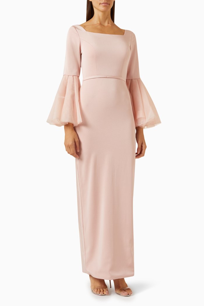 

Column Gown in Crepe, Pink