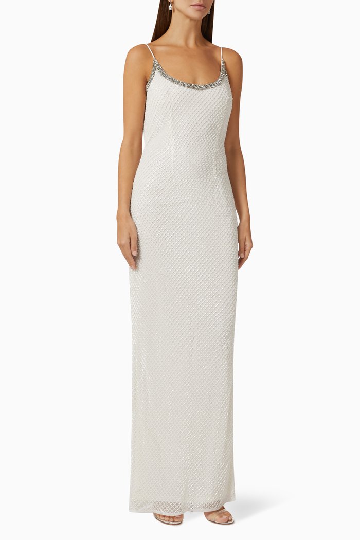 

Beaded Slip Dress, White