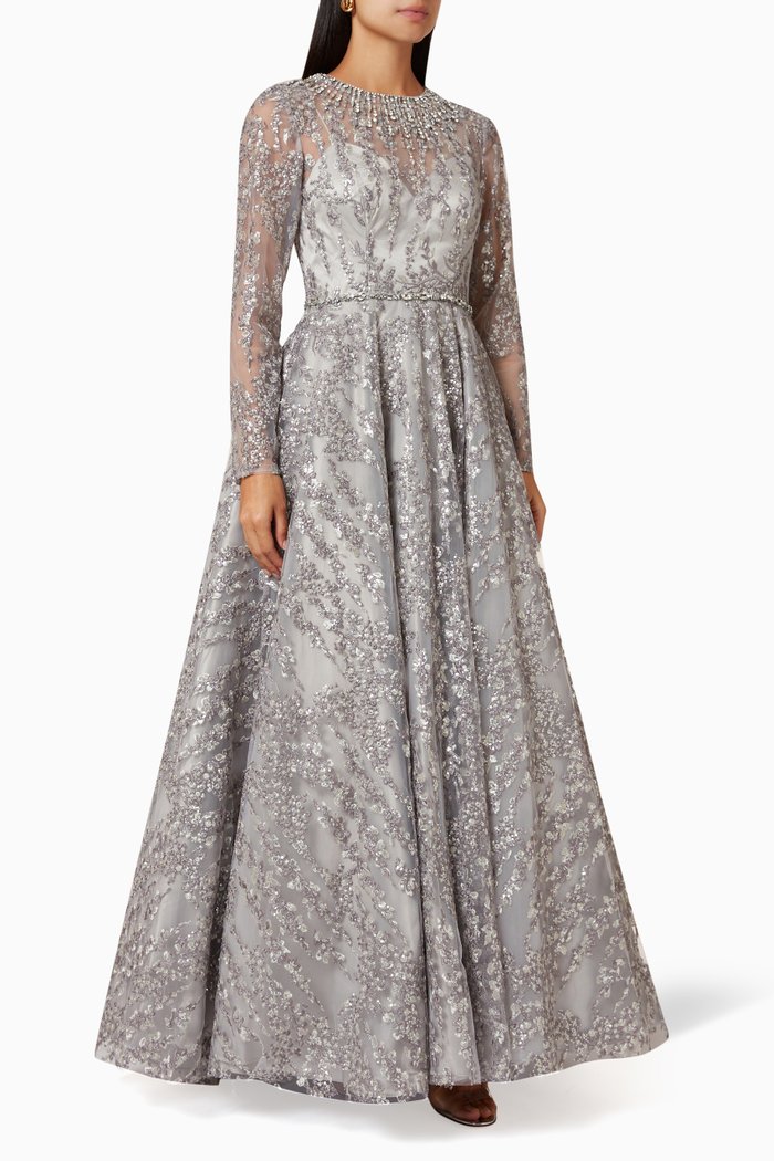 

Embroidered Gown, Silver