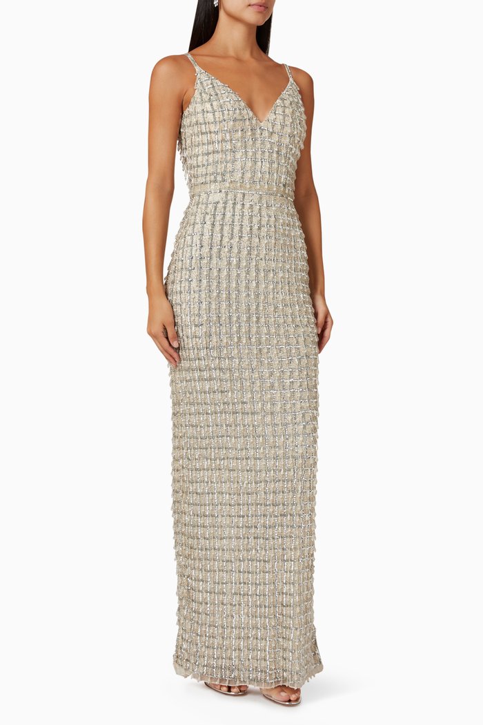

Crystal Embellished Gown, Silver