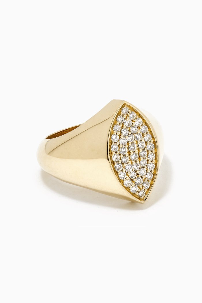 

The One Signet Marquise Diamond Ring in 18kt Gold
