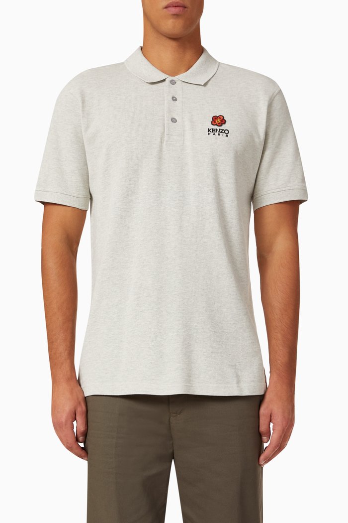 Polo Shirt in Organic Cotton, Grey