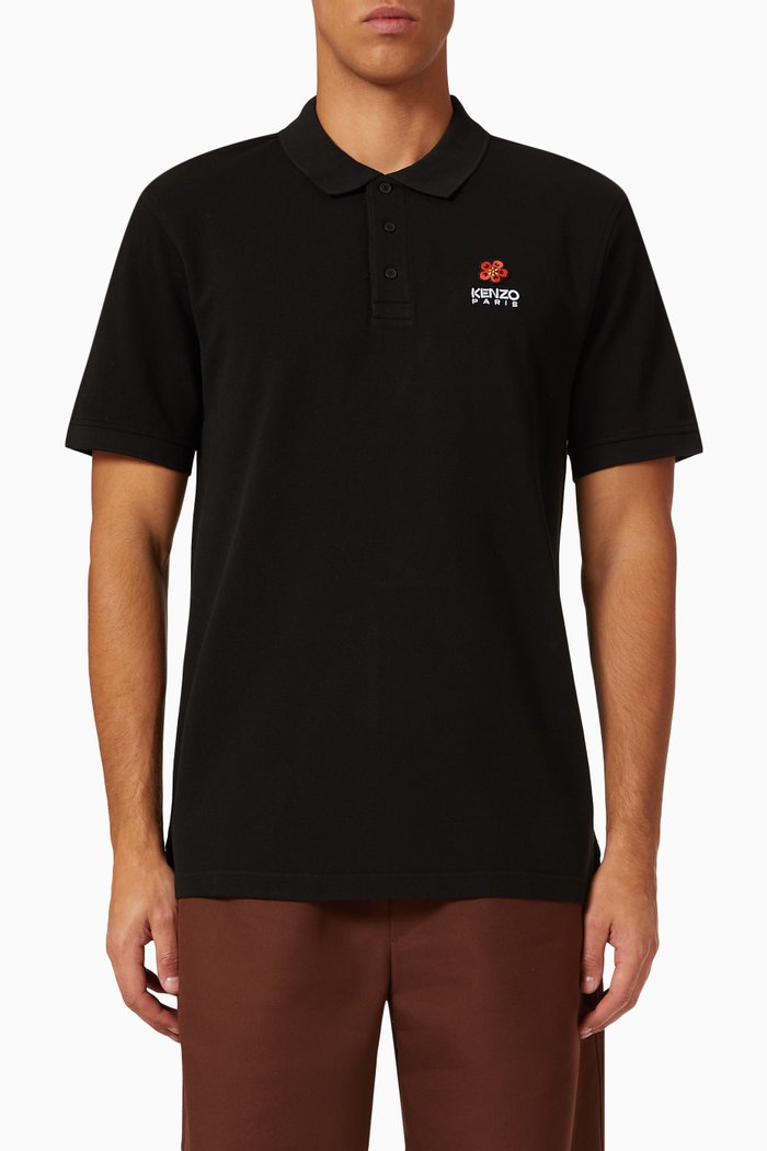 

Polo Shirt in Organic Cotton, Black