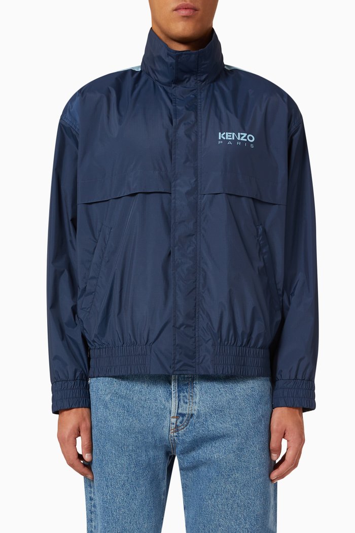 

Two-Tone Windbreaker in Nylon, Blue
