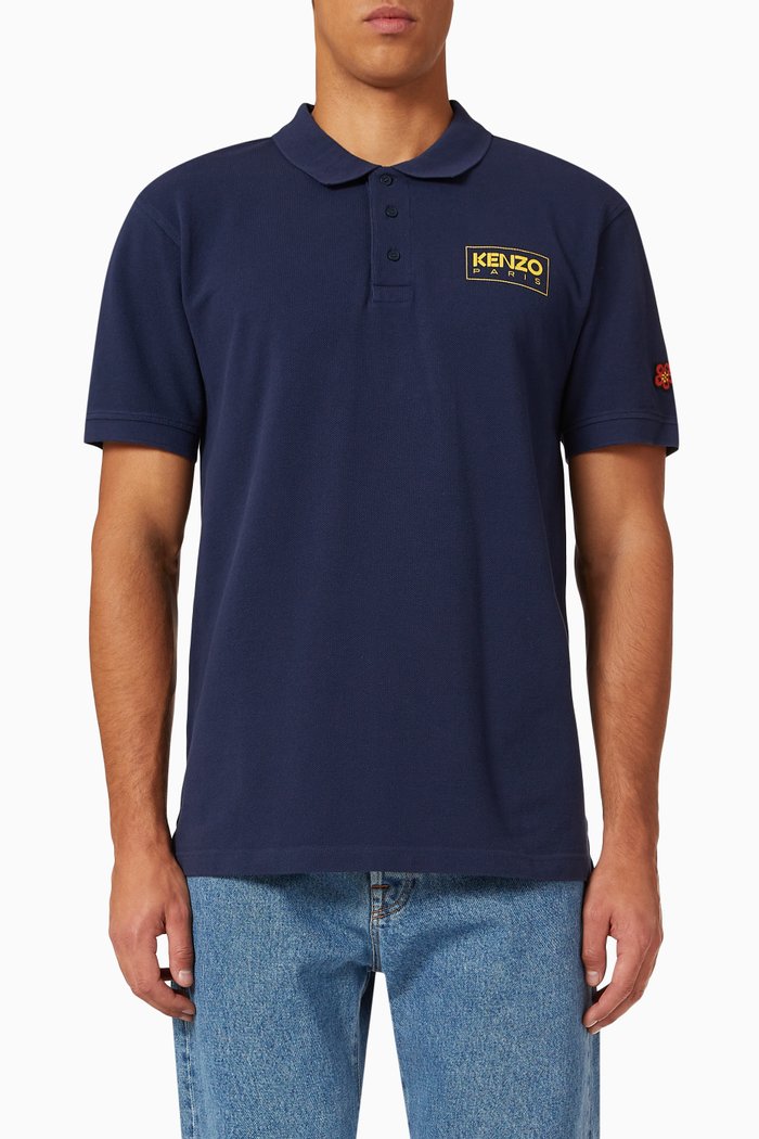 Paris Polo Shirt in Organic Cotton, Blue