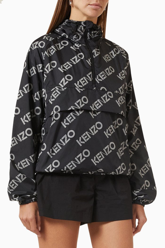

Monogram Packable Windbreaker in Nylon, Black