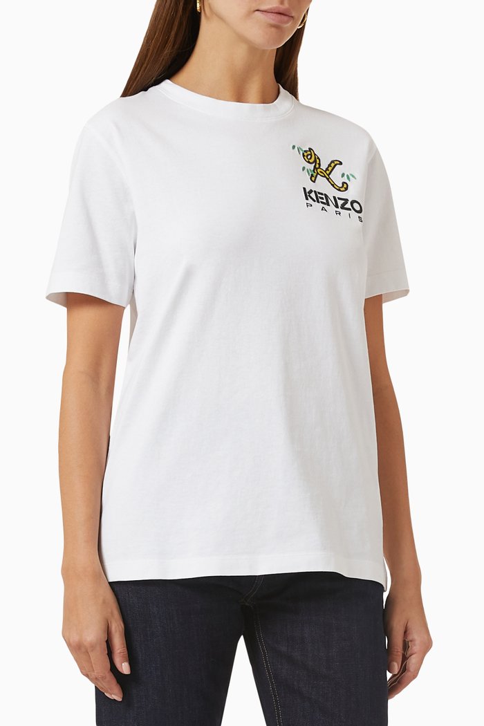 

Tiger Talk K Loose-fit T-shirt in Cotton-jersey, White