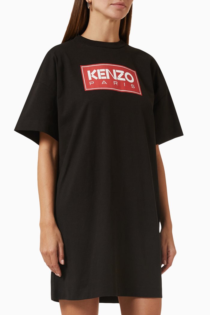 

Kenzo Paris Boxy Mini T-shirt Dress in Cotton-jersey, Black