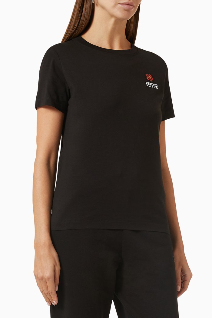 

Boke Flower Crest T-shirt in Cotton-jersey, Black