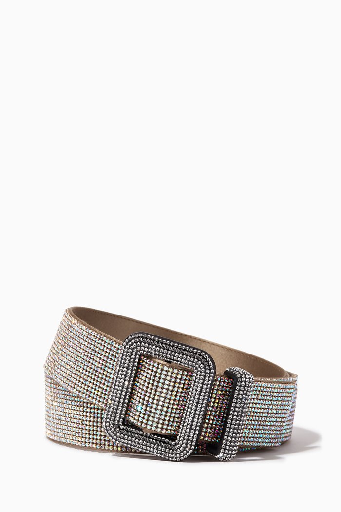 

Venus Belt in Crystal Metallic Mesh, Gold