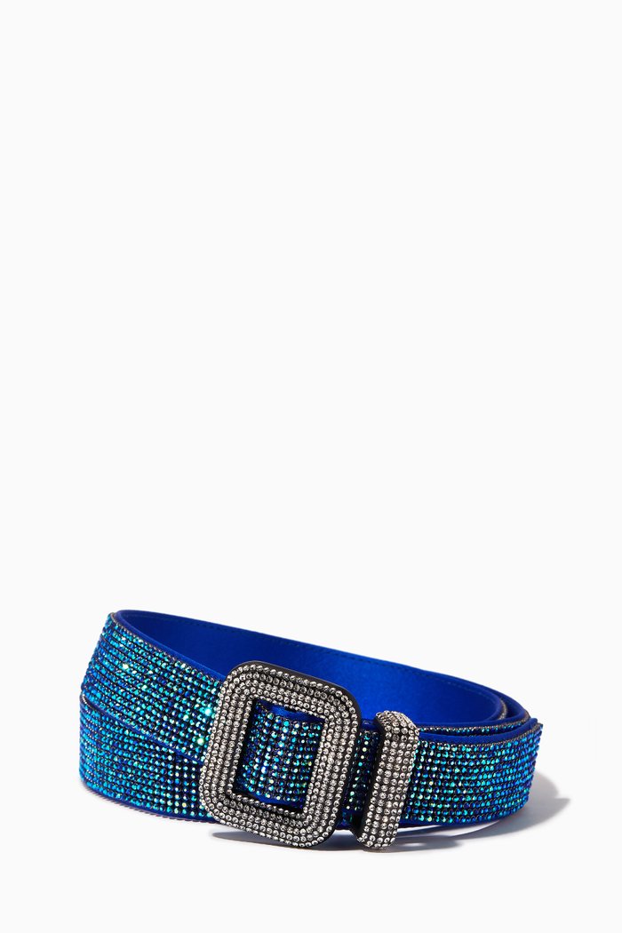 

Venus La Petite Belt in Crystal Metallic Mesh, Blue