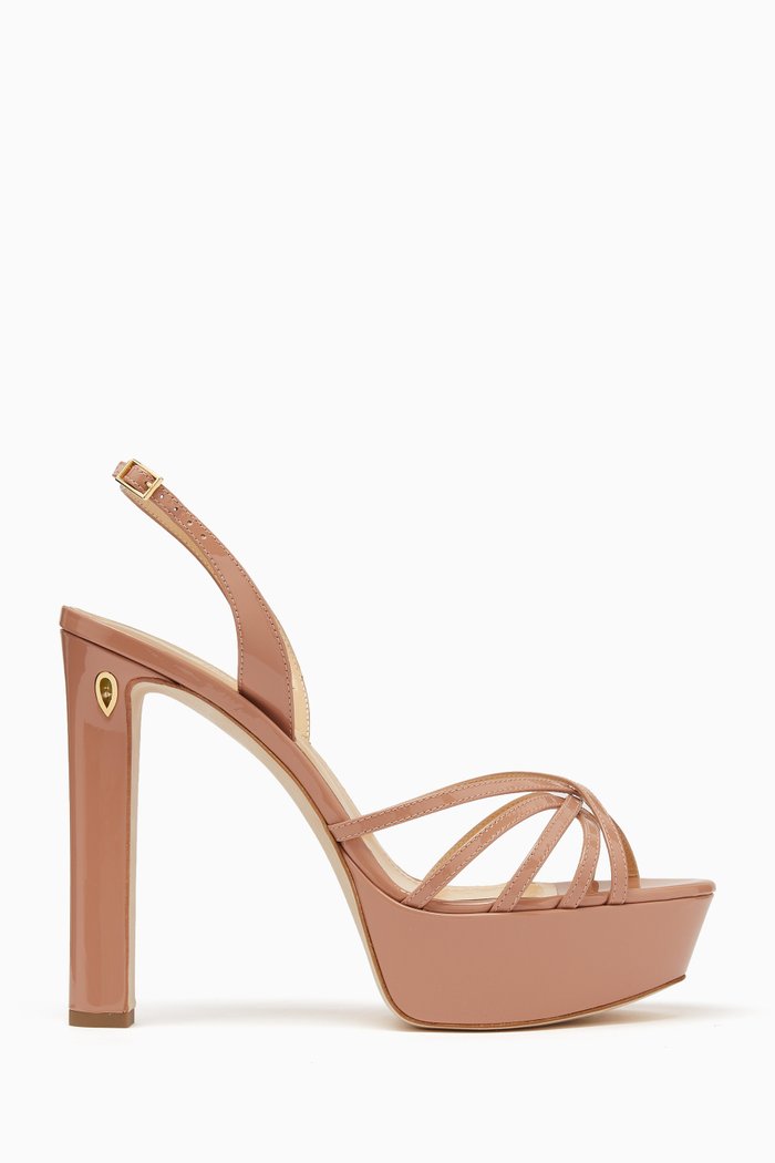 

Roberto 130 Platform Sandals in Patent Leather, Neutral