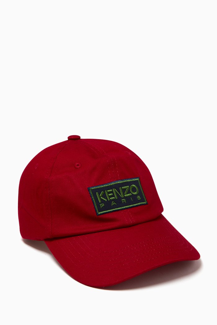 

Logo Patch Baseball Cap in Gabardine, Red