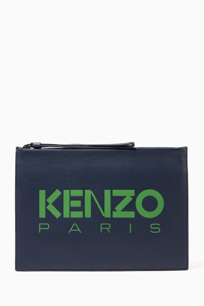 

Kenzo Paris Pouch in Leather, Blue