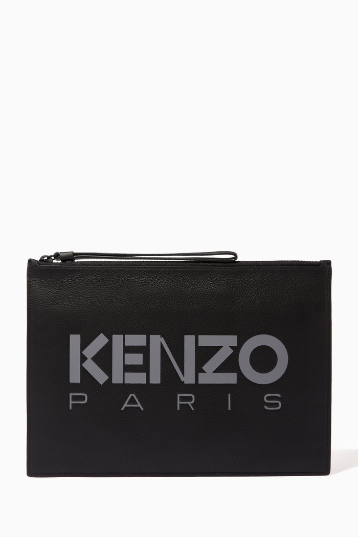 

Kenzo Paris Pouch in Leather, Black