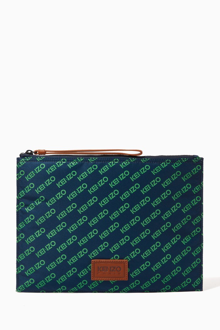 

Sport Monogram Large Pouch in Technical Fabric, Blue