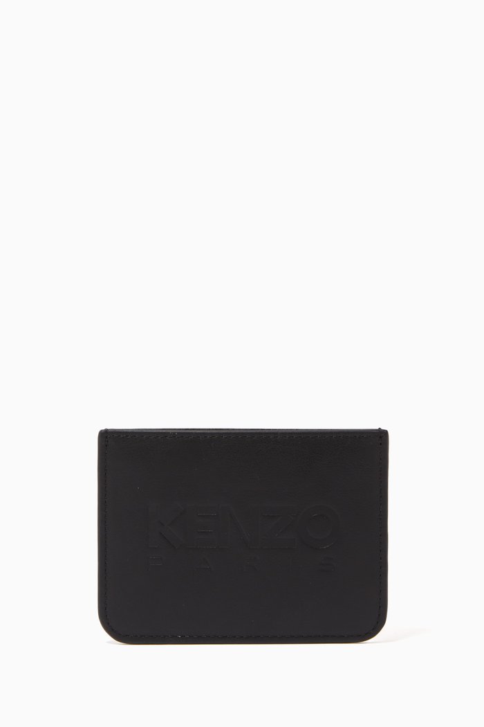 

Logo-embossed Card Case in Leather, Black