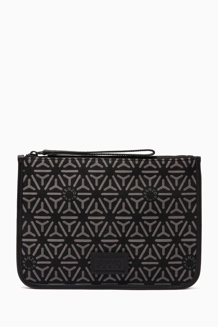 

Large Courier Pouch in Temari Jacquard, Grey