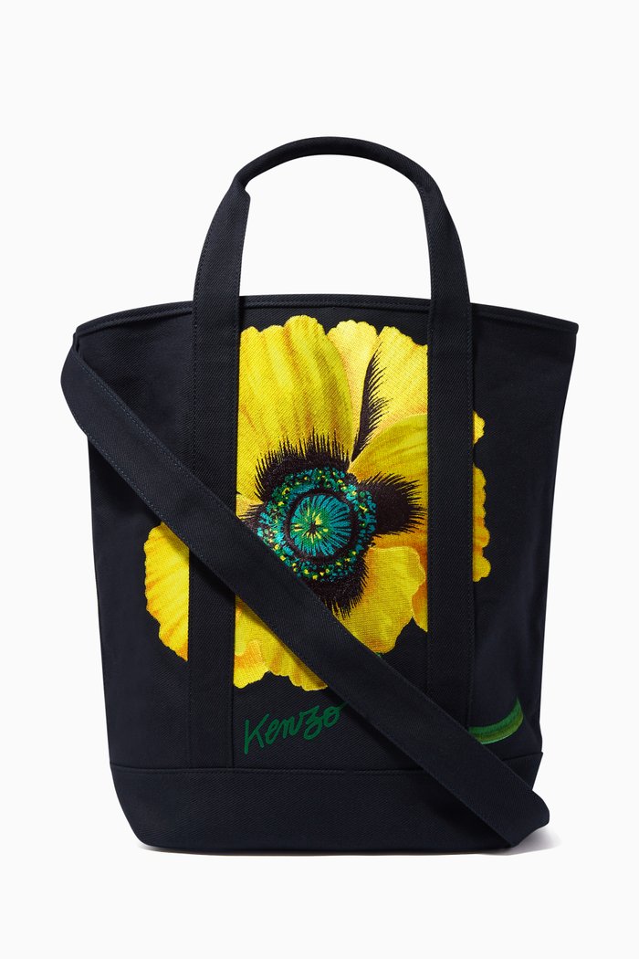 

Poppy Tote Bag in Cotton Canvas, Blue