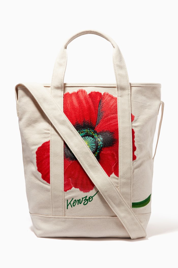 

Poppy Tote Bag in Cotton Canvas, Neutral