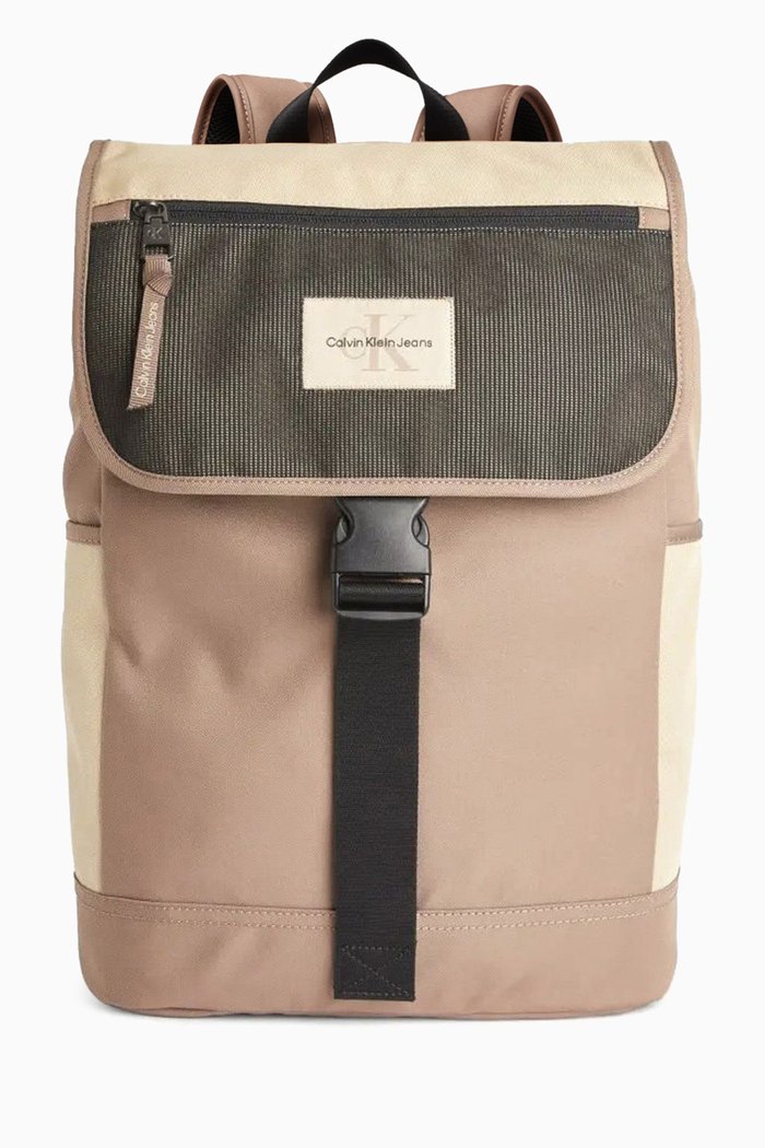 

Square Backpack in Recycled Fabric, Neutral