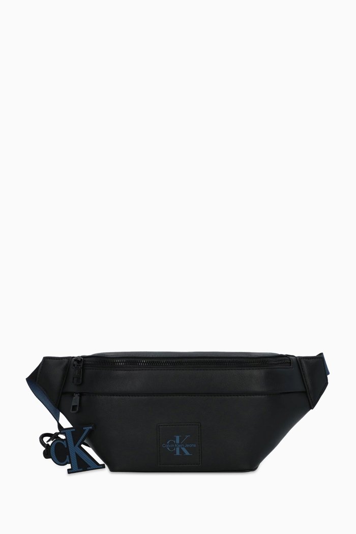 

Tagged Belt Bag in Faux Leather, Black