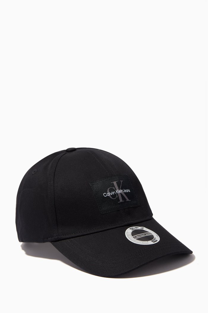 

Monogram Logo Patch Cap in Cotton Twill, Black