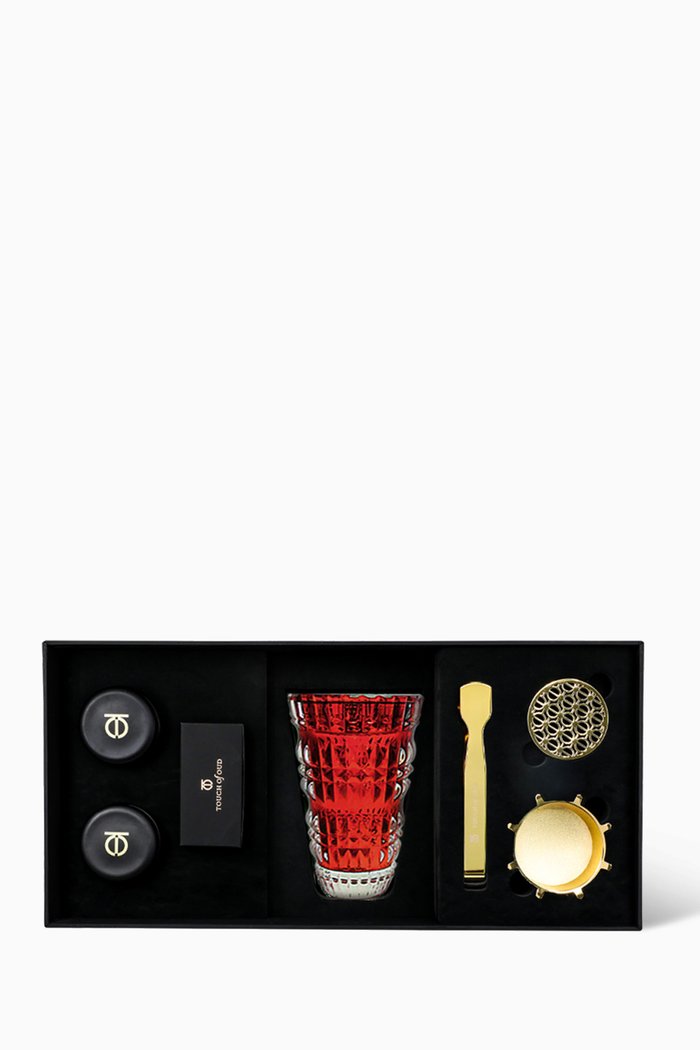 Red Oud Burner Gift Set, Colourless