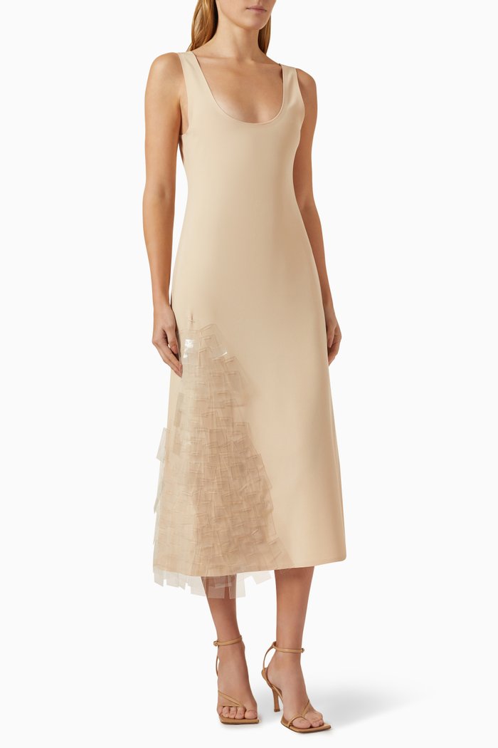 

Midi Dress in Crepe, Neutral