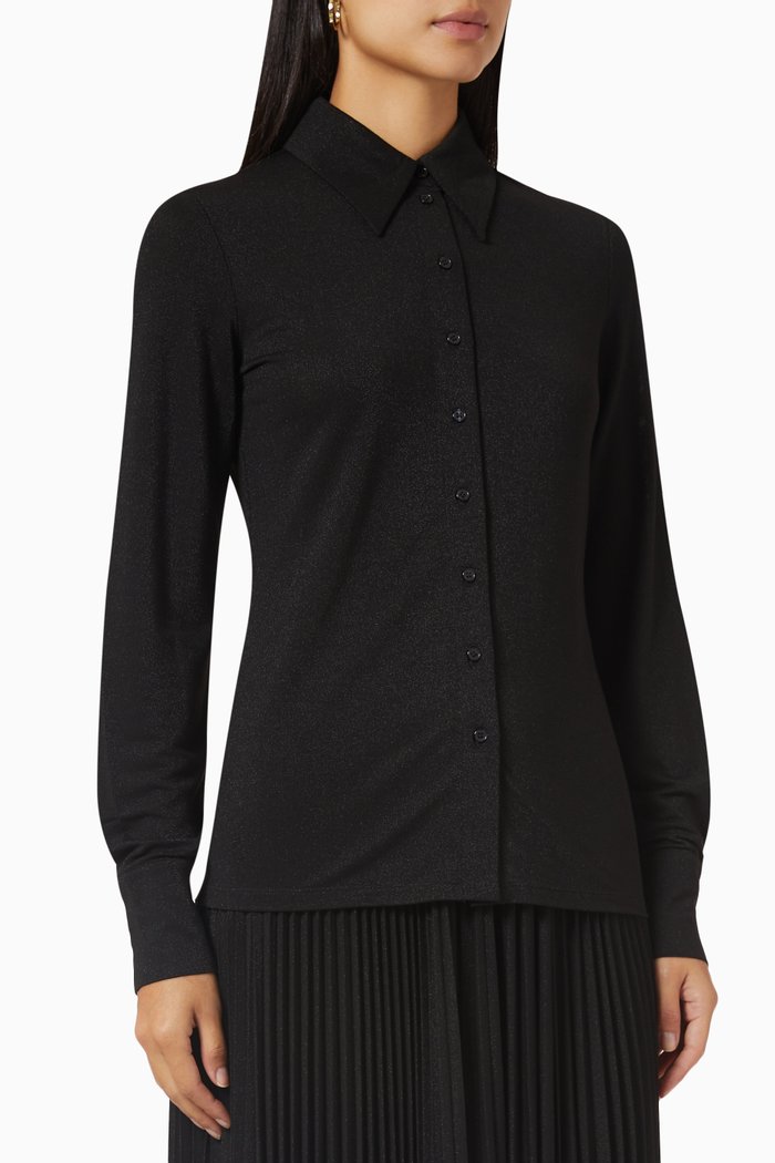 

Toscana Shirt in Lurex-blend knit, Black