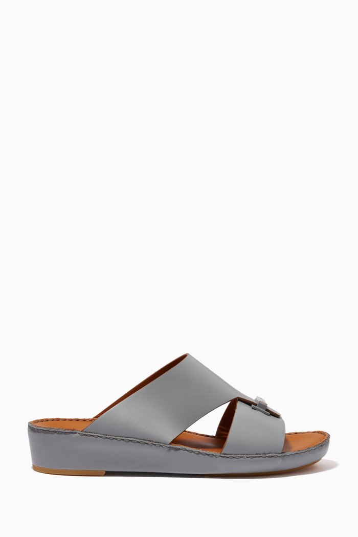 

Fermaglio Marca Sandals in Leather, Grey