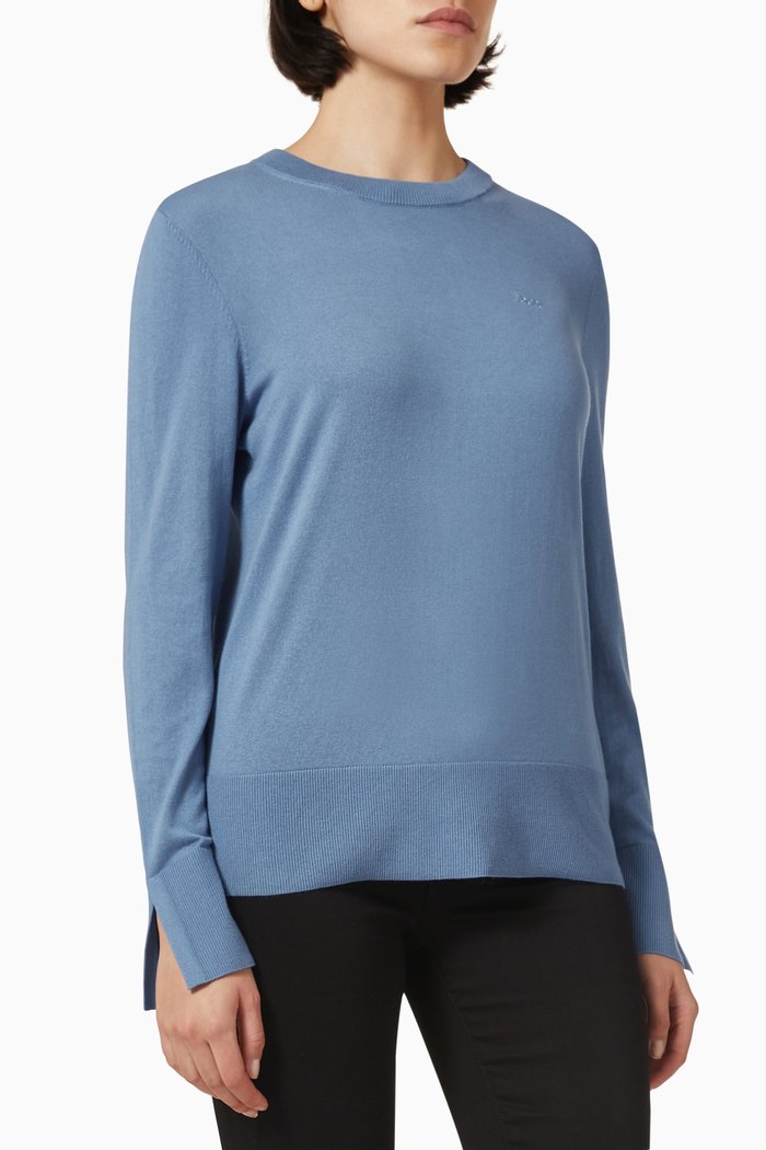 

Logo Long-sleeve Top in Jersey, Blue