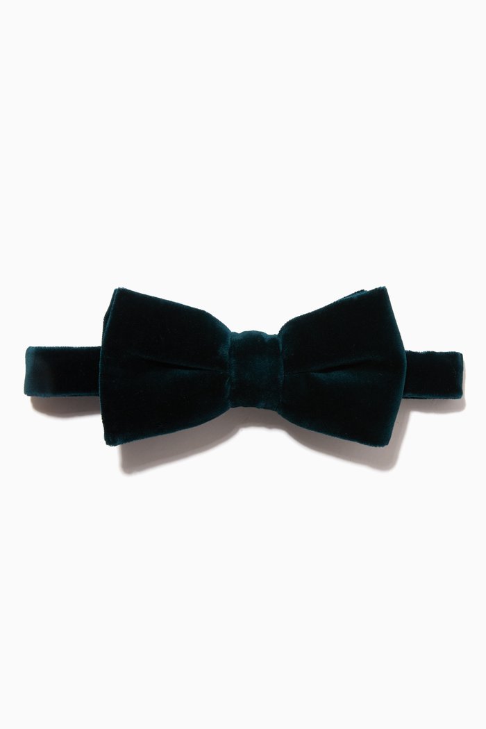 

Pre-tied Bow Tie in Stretch-velvet, Blue