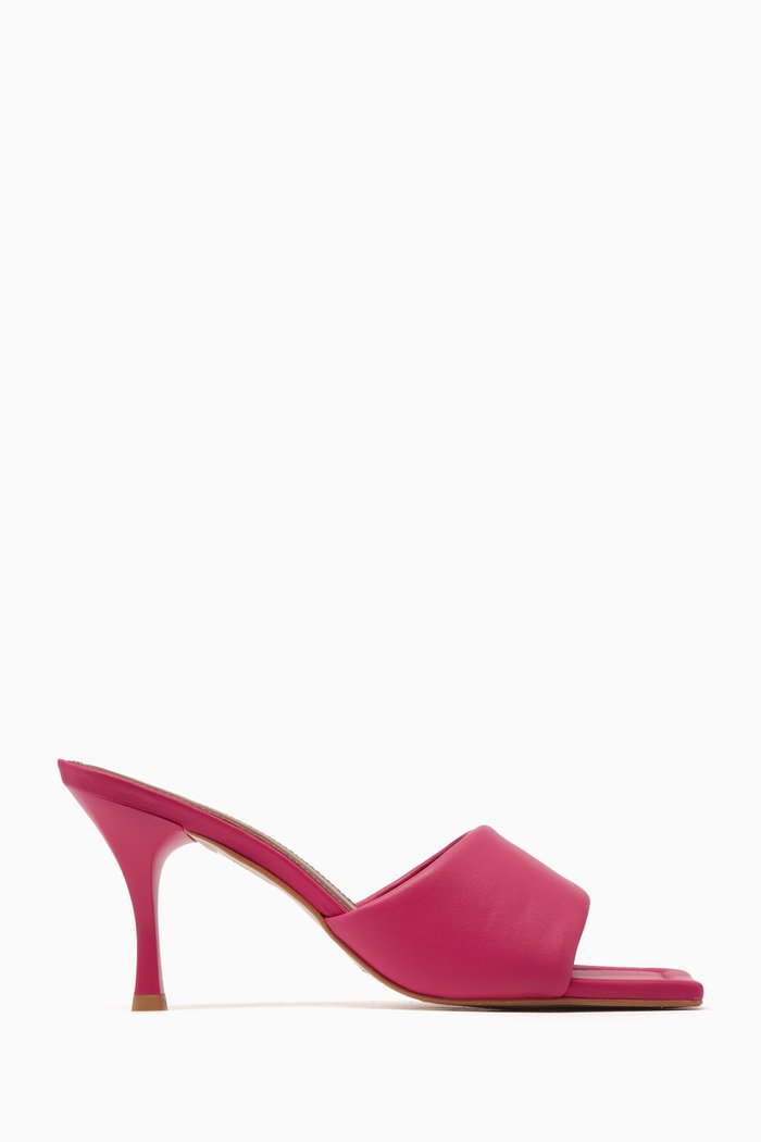 

Puffy 85 Slip-on Mules in Leather, Pink