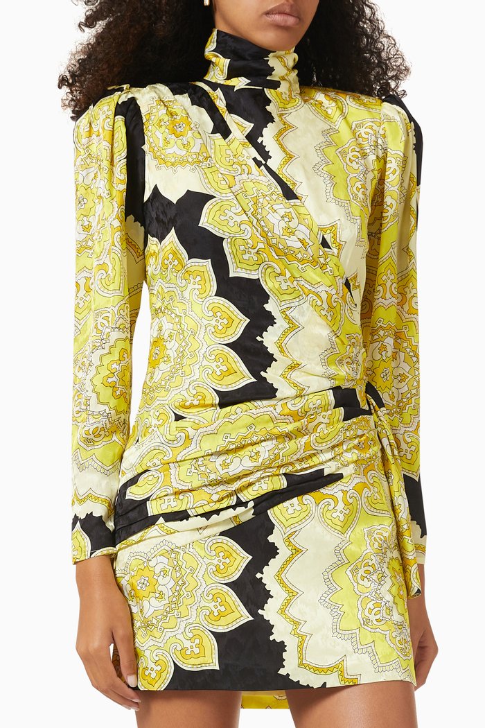 

Olivia Mini Dress in Silk Blend, Yellow
