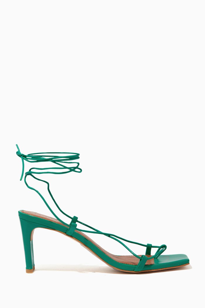

Sandals with Straps in Leather, Green