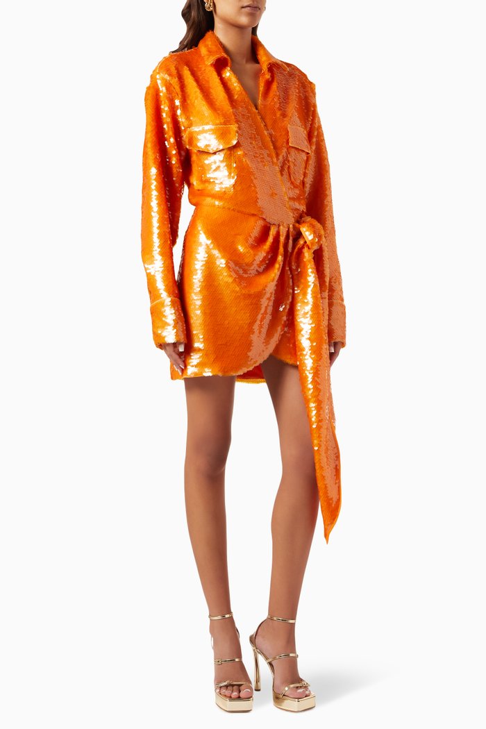 

Normani Sequinned Dress, Orange