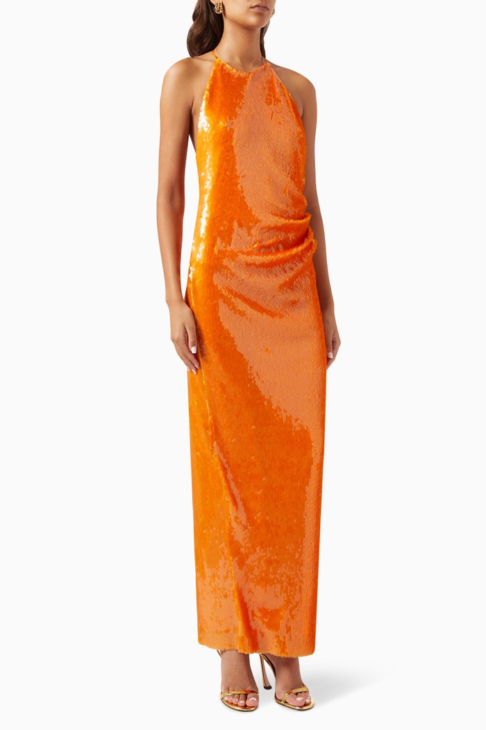 

Halo Sequinned Dress, Orange