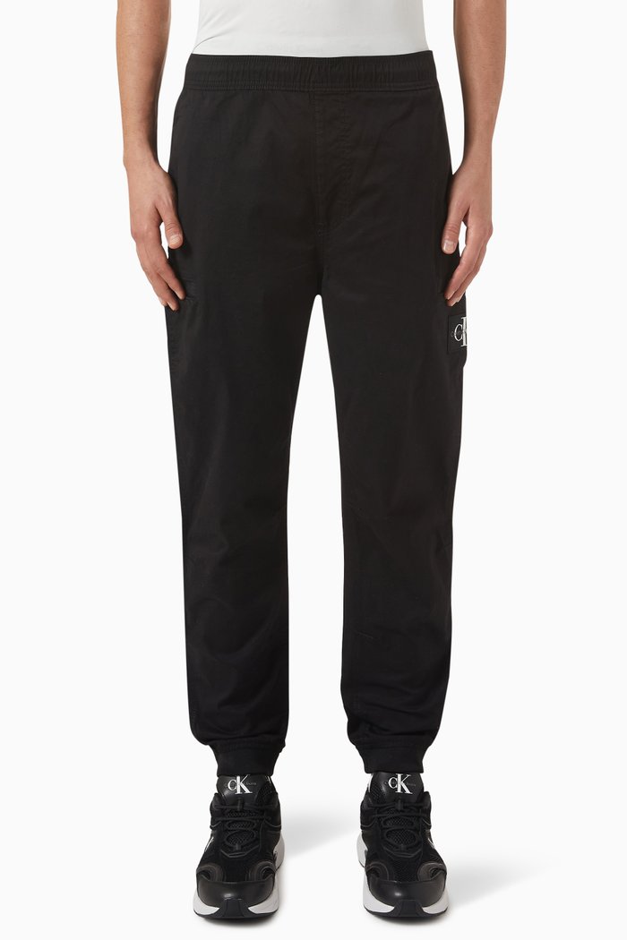 

Logo Badge Pants in Cotton, Black