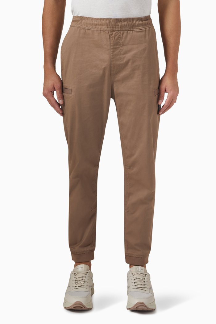 

Logo Badge Pants in Cotton, Brown