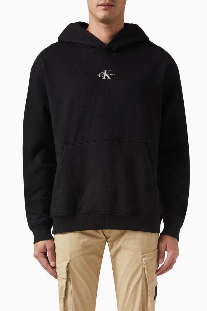 

Oversized Hoodie in Fleece, Black