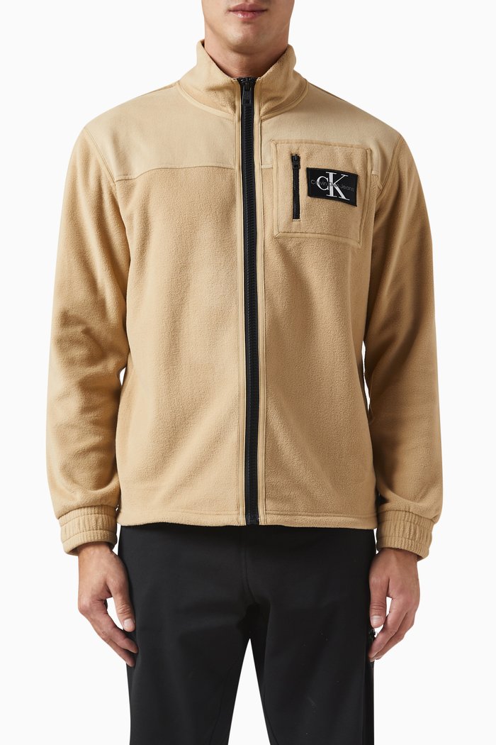 

Zip-Up Jacket in Fleece, Neutral