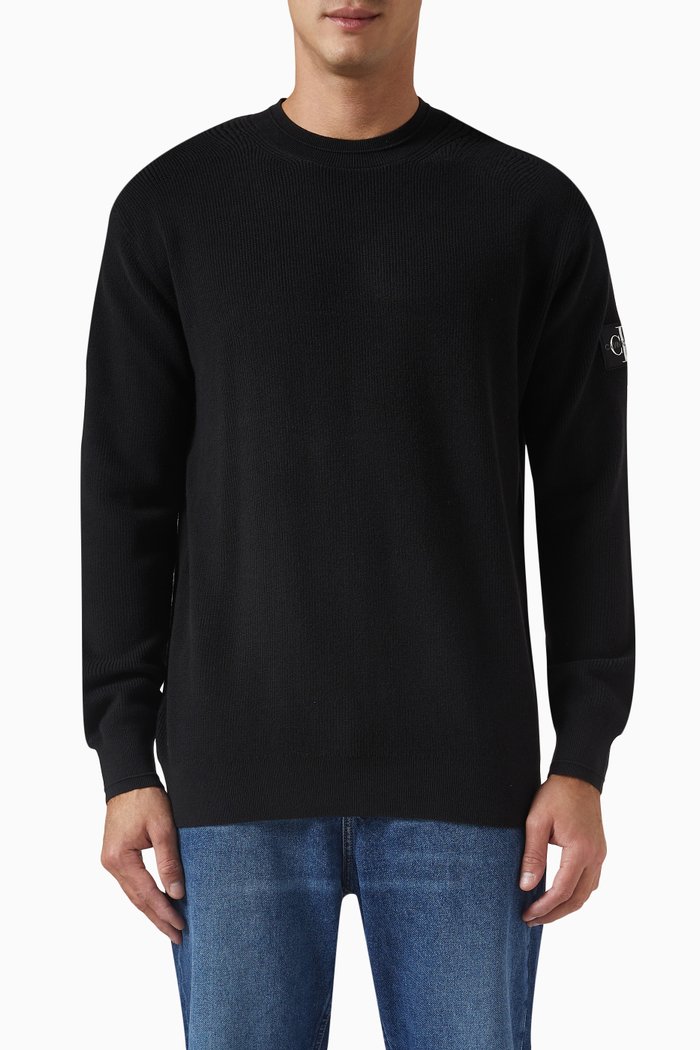 

Sweater in Cotton Knit, Black