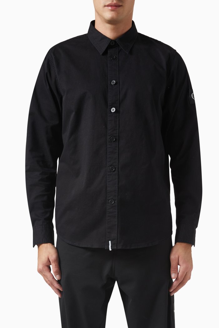 

Relaxed Fit Shirt in Cotton, Black