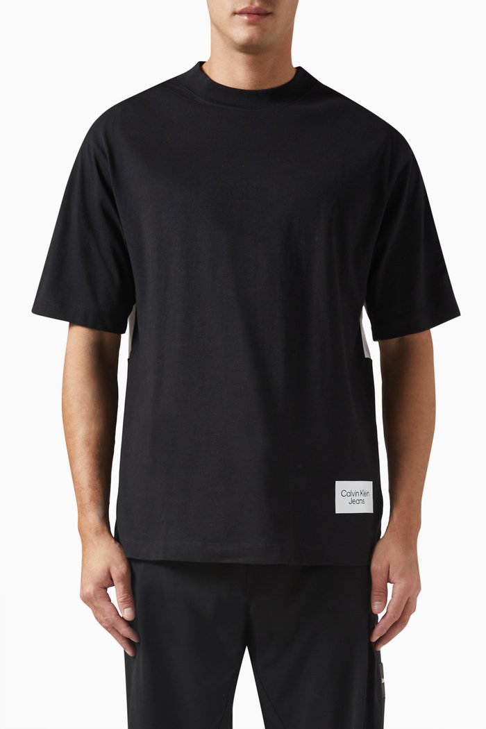 

Bold Logo Colour-block T-shirt in Cotton jersey, Black