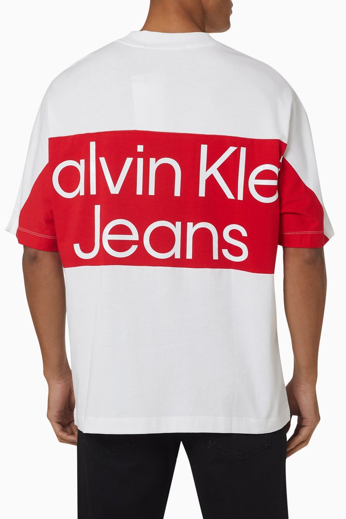 

Bold Logo Colour-block T-shirt in Cotton jersey, White