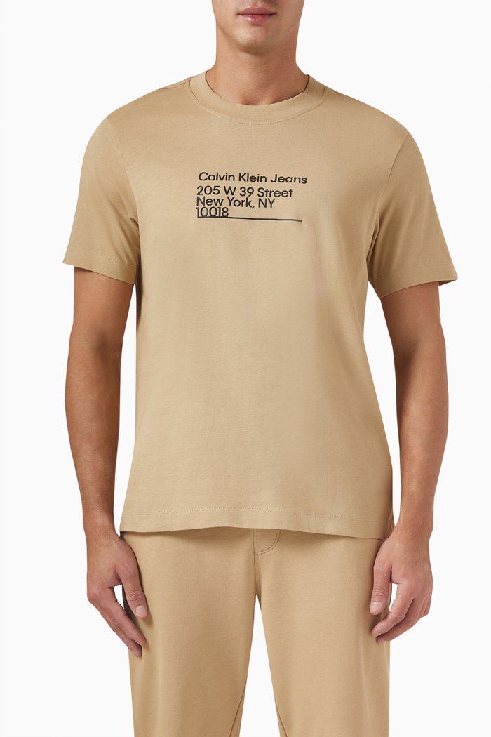 

Address Logo Print T-shirt in Cotton Jersey, Neutral
