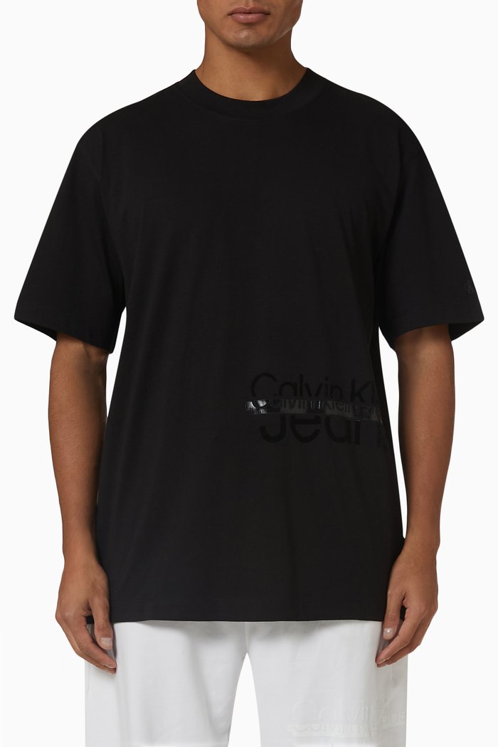 

Disrupted Lacquer Logo T-shirt in Cotton, Black